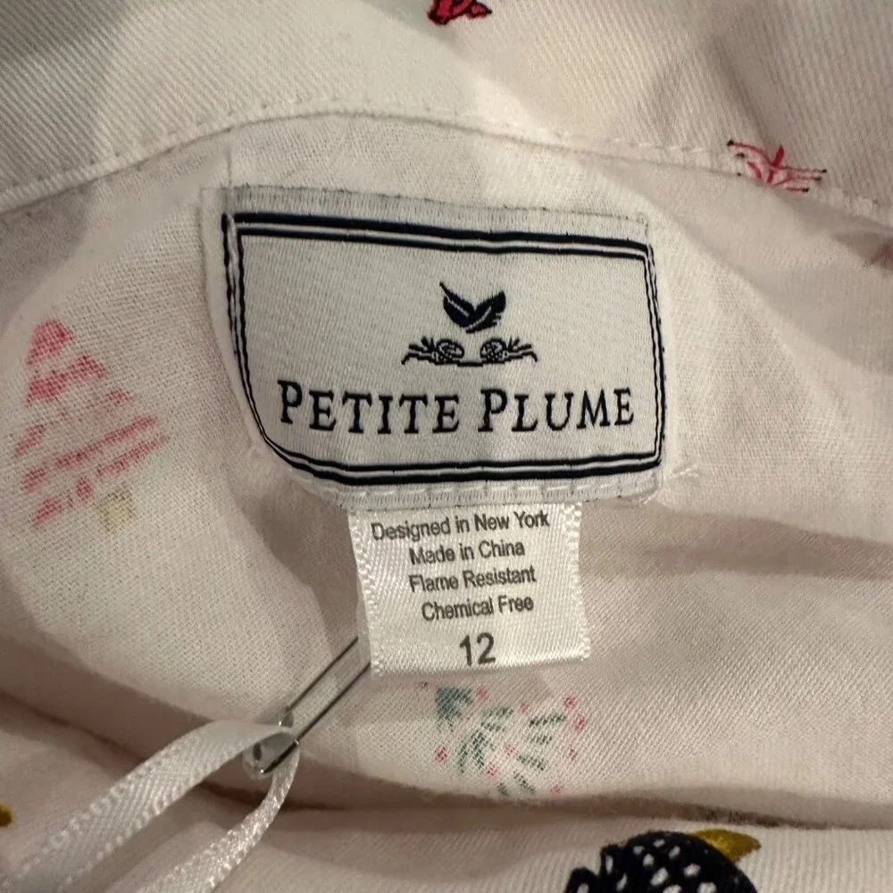 PETITE PLUME YOUTH SIZE 12 WHITE CHRISTMAS PAJAMA TOP